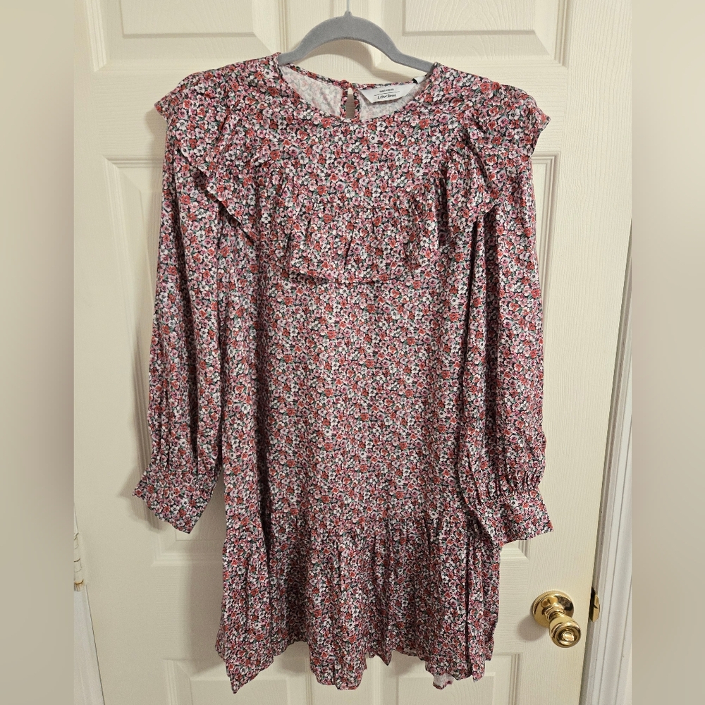 & Other Stories Pink And White Floral Ditsy Ruffle Dress Size 4